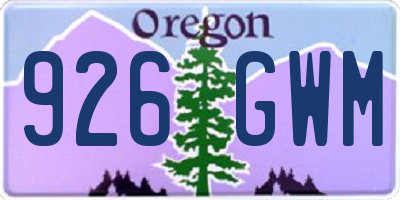 OR license plate 926GWM