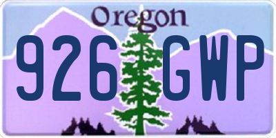 OR license plate 926GWP