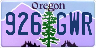 OR license plate 926GWR