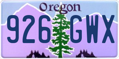 OR license plate 926GWX