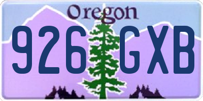 OR license plate 926GXB
