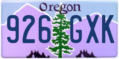 OR license plate 926GXK