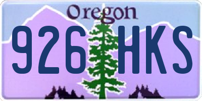 OR license plate 926HKS