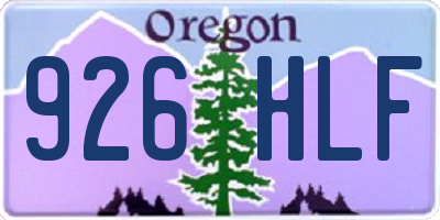 OR license plate 926HLF