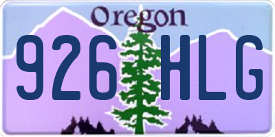 OR license plate 926HLG