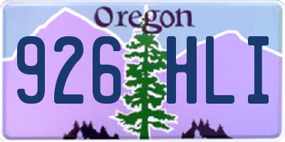 OR license plate 926HLI