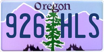 OR license plate 926HLS