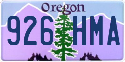 OR license plate 926HMA