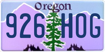 OR license plate 926HOG