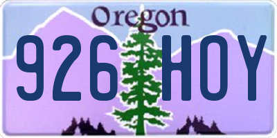 OR license plate 926HOY