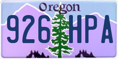 OR license plate 926HPA