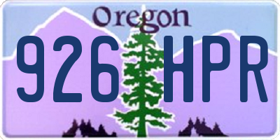 OR license plate 926HPR