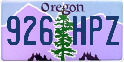 OR license plate 926HPZ