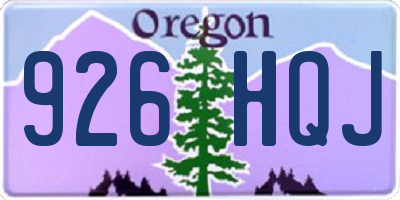 OR license plate 926HQJ