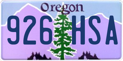 OR license plate 926HSA