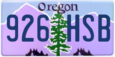 OR license plate 926HSB