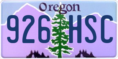 OR license plate 926HSC