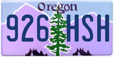 OR license plate 926HSH