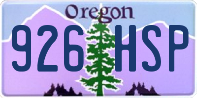 OR license plate 926HSP