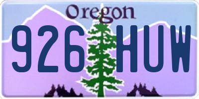 OR license plate 926HUW