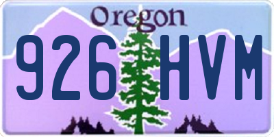 OR license plate 926HVM