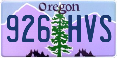 OR license plate 926HVS