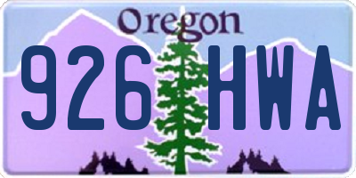 OR license plate 926HWA