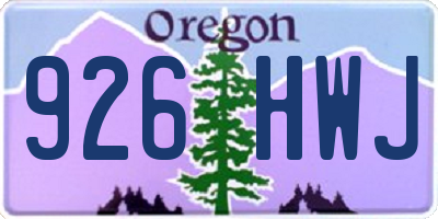 OR license plate 926HWJ