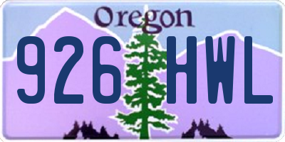 OR license plate 926HWL