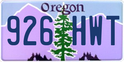 OR license plate 926HWT