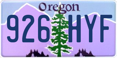 OR license plate 926HYF