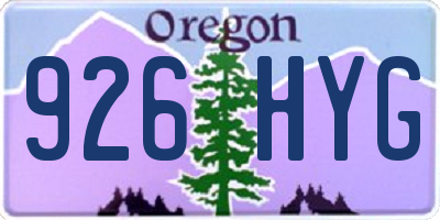 OR license plate 926HYG