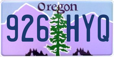OR license plate 926HYQ