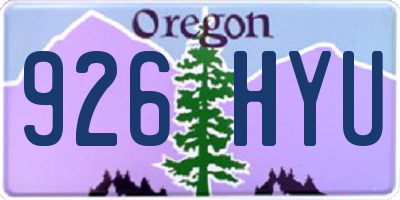 OR license plate 926HYU