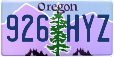 OR license plate 926HYZ