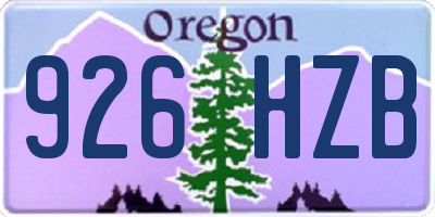 OR license plate 926HZB