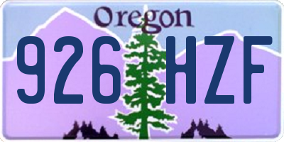 OR license plate 926HZF
