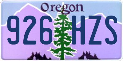 OR license plate 926HZS