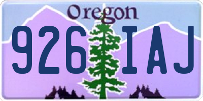 OR license plate 926IAJ
