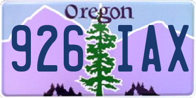 OR license plate 926IAX