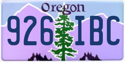 OR license plate 926IBC