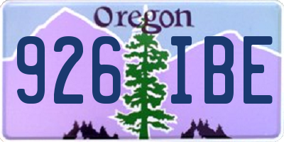 OR license plate 926IBE