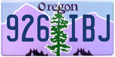 OR license plate 926IBJ