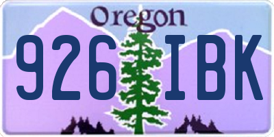 OR license plate 926IBK