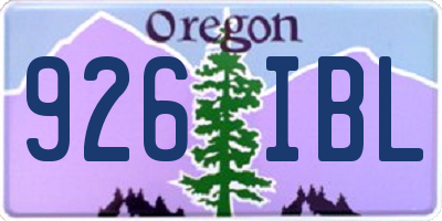 OR license plate 926IBL