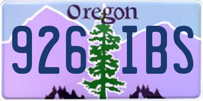 OR license plate 926IBS