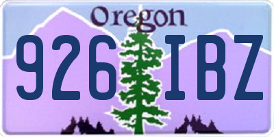 OR license plate 926IBZ