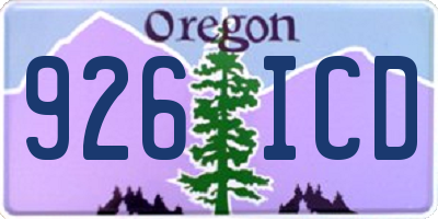 OR license plate 926ICD
