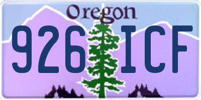OR license plate 926ICF