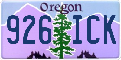 OR license plate 926ICK